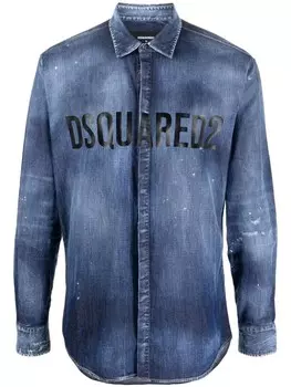 DSQUARED2 джинсовая рубашка на пуговицах, синий