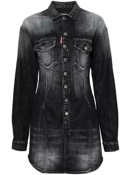 DSQUARED2 джинсовое платье мини, черный