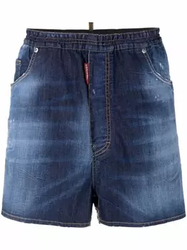 Dsquared2 джинсовые шорты с эффектом потертости, синий