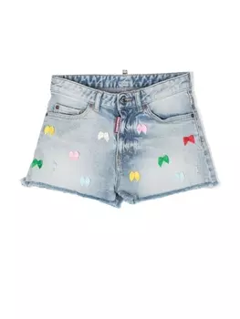 Dsquared2 джинсовые шорты с бантами, синий