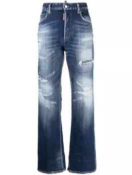 Dsquared2 джинсы с эффектом потертости, синий