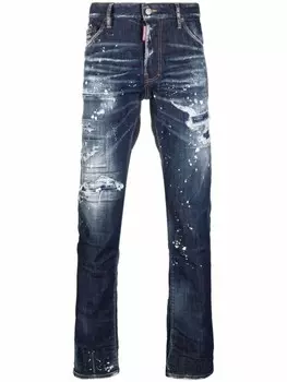 DSQUARED2 джинсы с эффектом потертости, синий