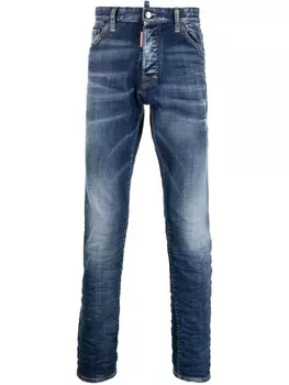 Dsquared2 джинсы скинни с эффектом потертости, синий