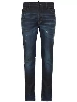 DSQUARED2 джинсы скинни с эффектом потертости, синий