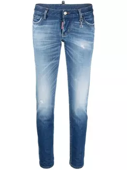 Dsquared2 faded slim-cut jeans, синий