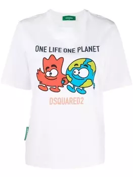 Dsquared2 футболка с графичным принтом, белый
