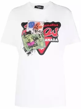 Dsquared2 футболка с графичным принтом, белый