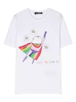 Dsquared2 футболка с графичным принтом, белый