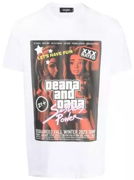 Dsquared2 футболка с графичным принтом, белый