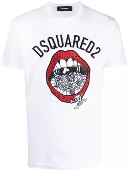 Dsquared2 футболка с графичным принтом, белый