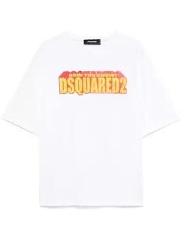 DSQUARED2 футболка с надписью, белый