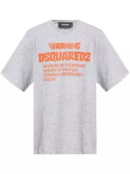 Dsquared2 футболка с надписью, серый