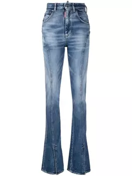 Dsquared2 high-waisted flared jeans, синий