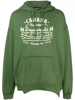 Dsquared2 худи с графичным принтом, зеленый