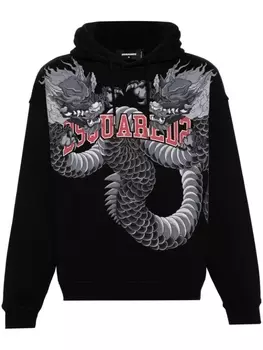 Dsquared2 худи с принтом, черный