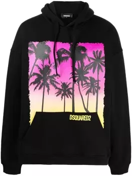 Dsquared2 худи с принтом, черный