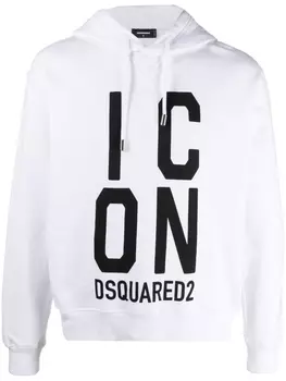 Dsquared2 Icon-print cotton hoodie, белый