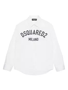 DSQUARED2 KIDS рубашка с логотипом, белый