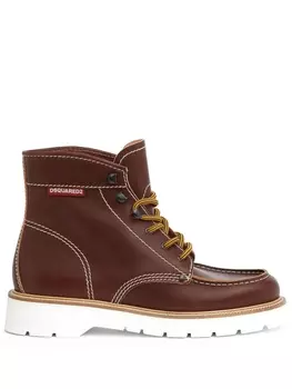 DSQUARED2 кожаные ботинки, коричневый