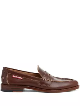 DSQUARED2 кожаные лоферы, коричневый
