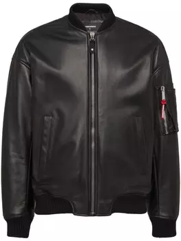 DSQUARED2 кожаный бомбер, черный