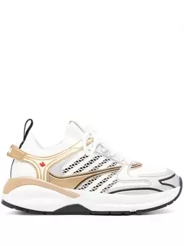 Кроссовки Dsquared2 Dash With Inserts, белый/серый/золотой