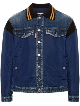 Dsquared2 куртка-бомбер со вставками, синий