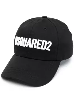 Dsquared2 logo-appliqu cotton cap, черный