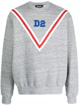 Dsquared2 logo-embroidered cotton sweatshirt, серый