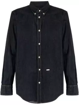 Dsquared2 logo plaque denim shirt, синий
