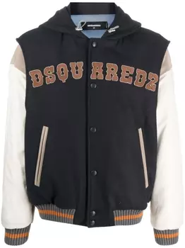 Dsquared2 многослойный бомбер с капюшоном, синий