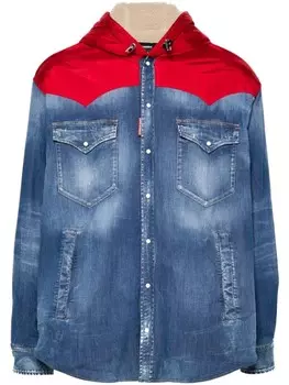 DSQUARED2 пиджак со вставками, синий
