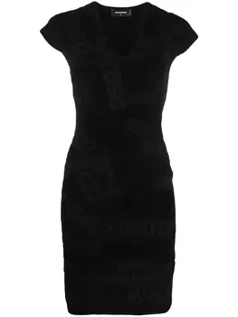 Dsquared2 платье с логотипом, черный