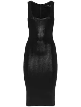 DSQUARED2 платье в рубчик, черный