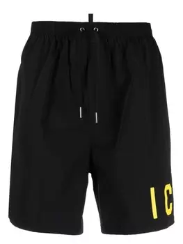 Dsquared2 плавки-шорты с логотипом, черный