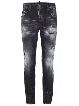 DSQUARED2 потертые джинсы, черный