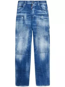 DSQUARED2 потертые джинсы, синий