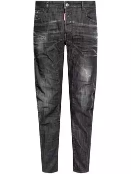 Dsquared2 потертые узкие джинсы, черный