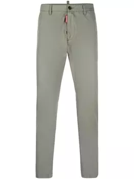 Dsquared2 прямые брюки чинос, зеленый