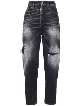 Dsquared2 прямые джинсы с эффектом потертости, черный