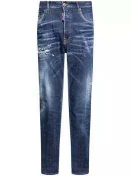 Dsquared2 прямые джинсы с эффектом потертости, синий
