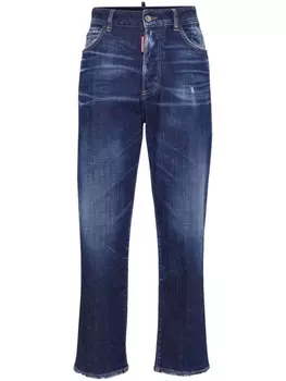 DSQUARED2 прямые джинсы с эффектом потертости, синий