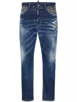 DSQUARED2 прямые джинсы с эффектом потертости, синий