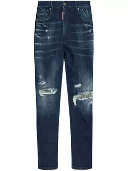DSQUARED2 прямые джинсы с эффектом потертости, синий
