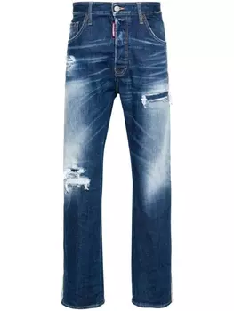 Dsquared2 прямые джинсы с лампасами, синий