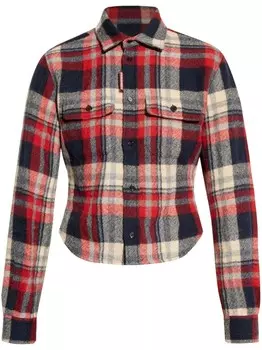 DSQUARED2 рубашка в клетку, красный