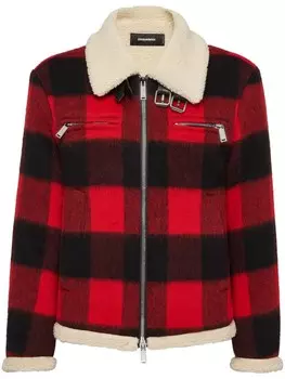 DSQUARED2 шерстяная куртка в клетку, розовый