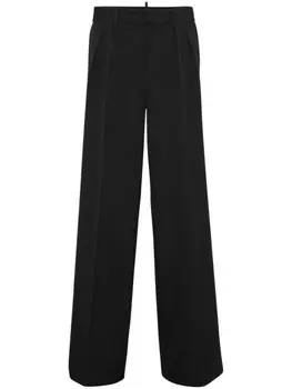 DSQUARED2 шерстяные брюки строгого кроя, черный