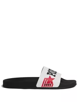 Dsquared2 шлепанцы с надписью, белый