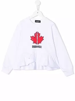 Dsquared2 толстовка с оборками, белый